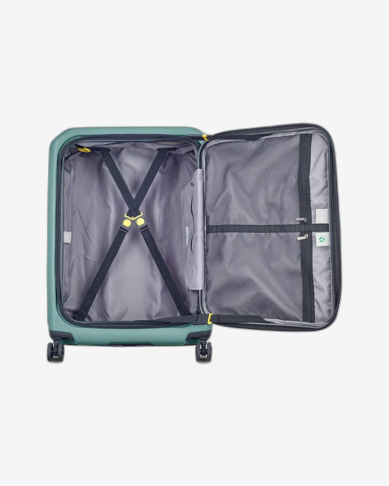 DELSEY Paris securitime front opening 65 cm 4 double wheeled expandable check-in luggage trolley case - deep green